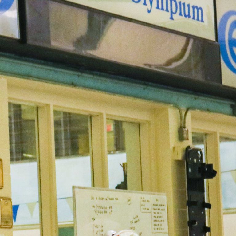 Bellio walks on pool deck