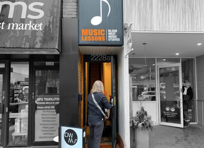 Storefront of Music Lessons at Bloor West Music Studios