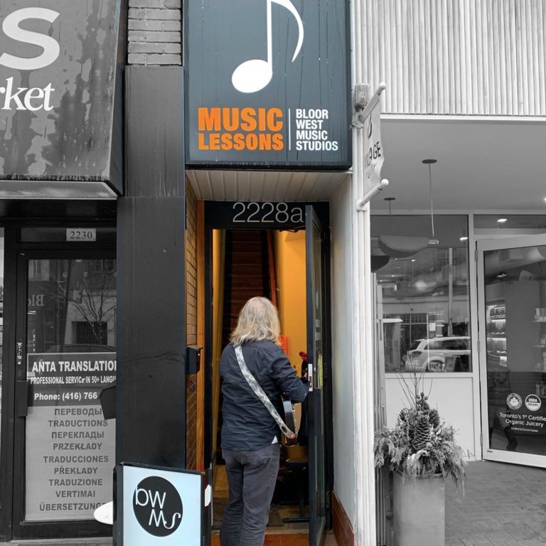 Storefront of Music Lessons at Bloor West Music Studios