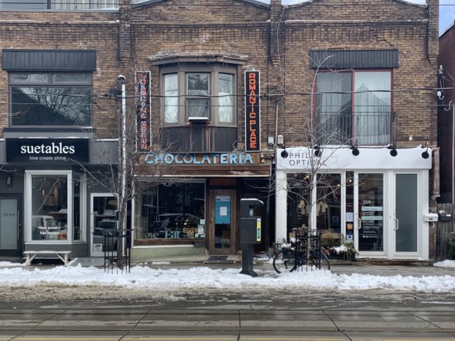 The Willy Wonka of Toronto Storefront of Chocolateria.
