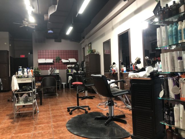 Empty hair styling shop.