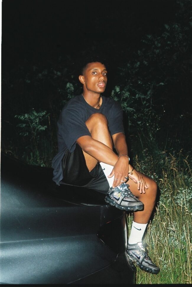 Mickey May posing for a photoshoot