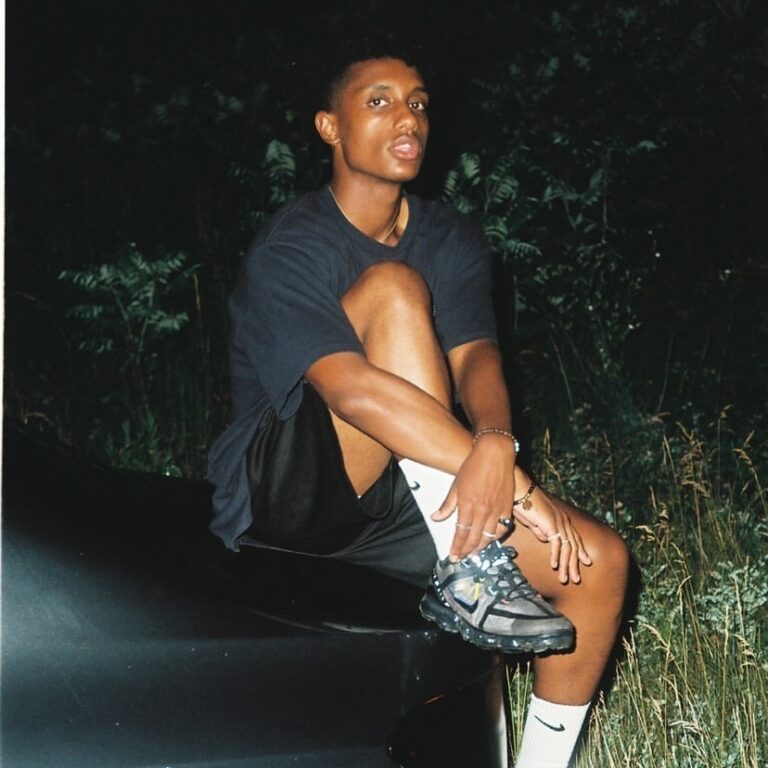 Mickey May posing for a photoshoot