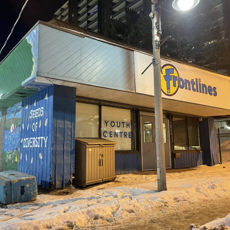 Storefront of Frontlines.