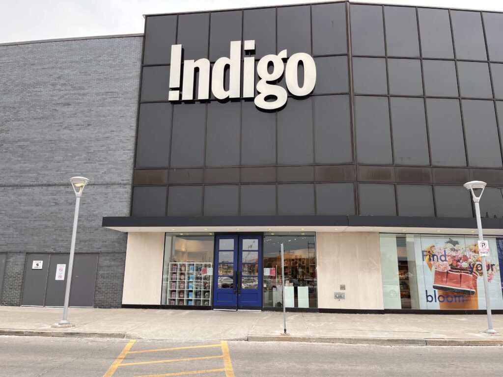 The storefront of Indigo, a bookstore,