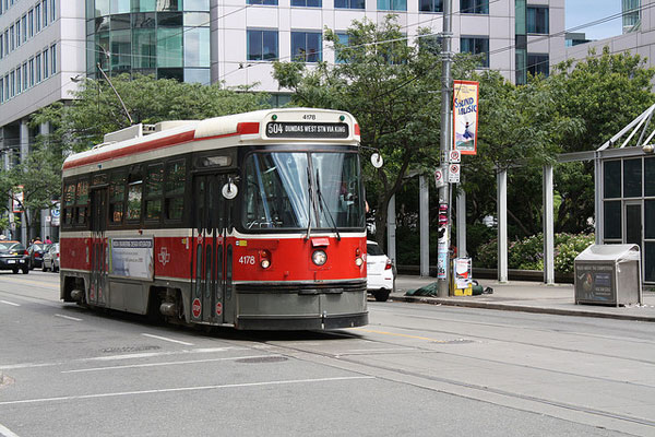 TTC streetcar on the streets of Toronto