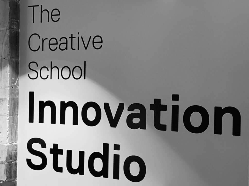 "The Creative School Innovation Studio" written on wall