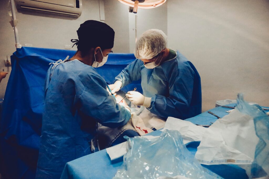 surgeons in an operation room