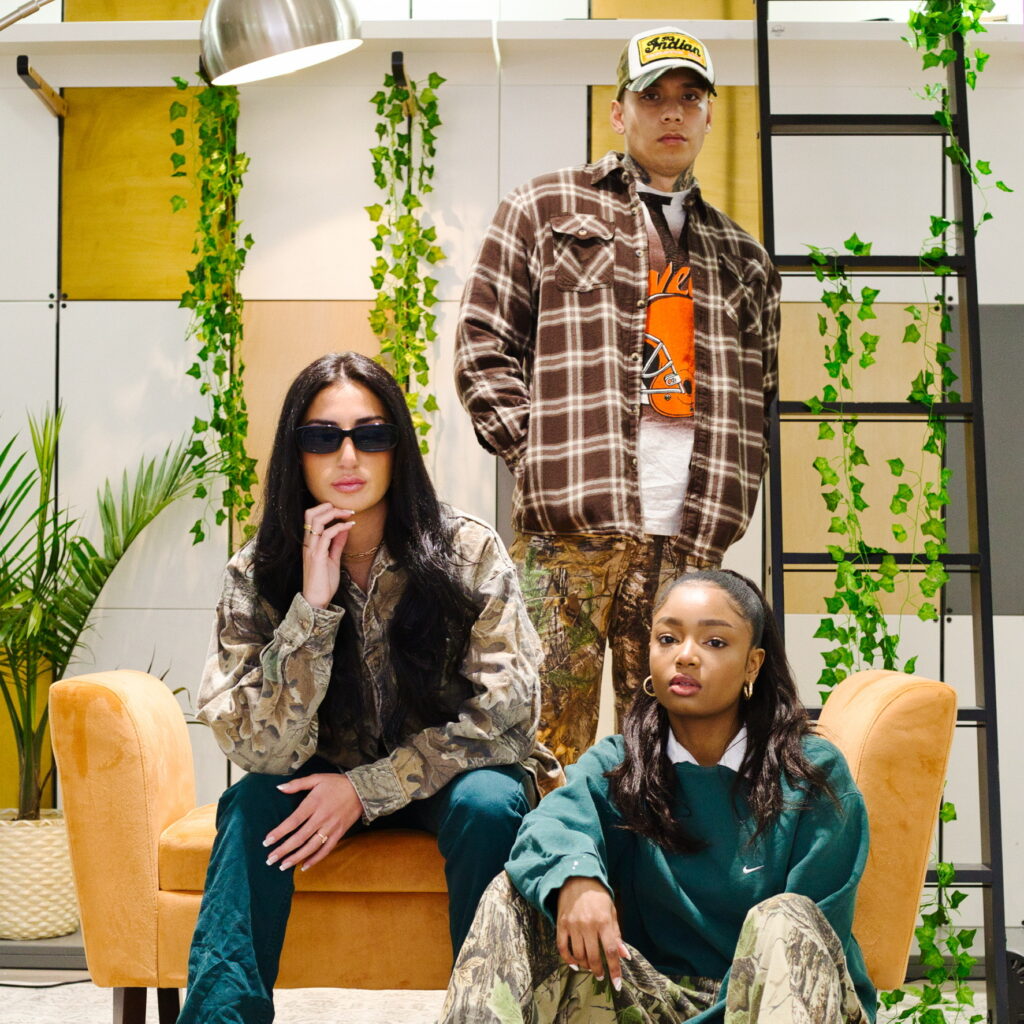 image of three models posing wearing streetwear