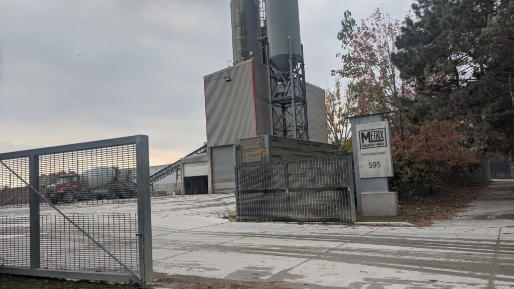 A closeup shot of the Portlands Power Plant